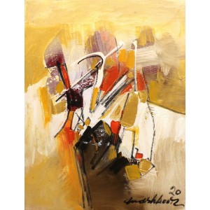 Mashkoor Raza, 16 x 12 Inch, Oil on Canvas, Abstract Painting, AC-MR-439